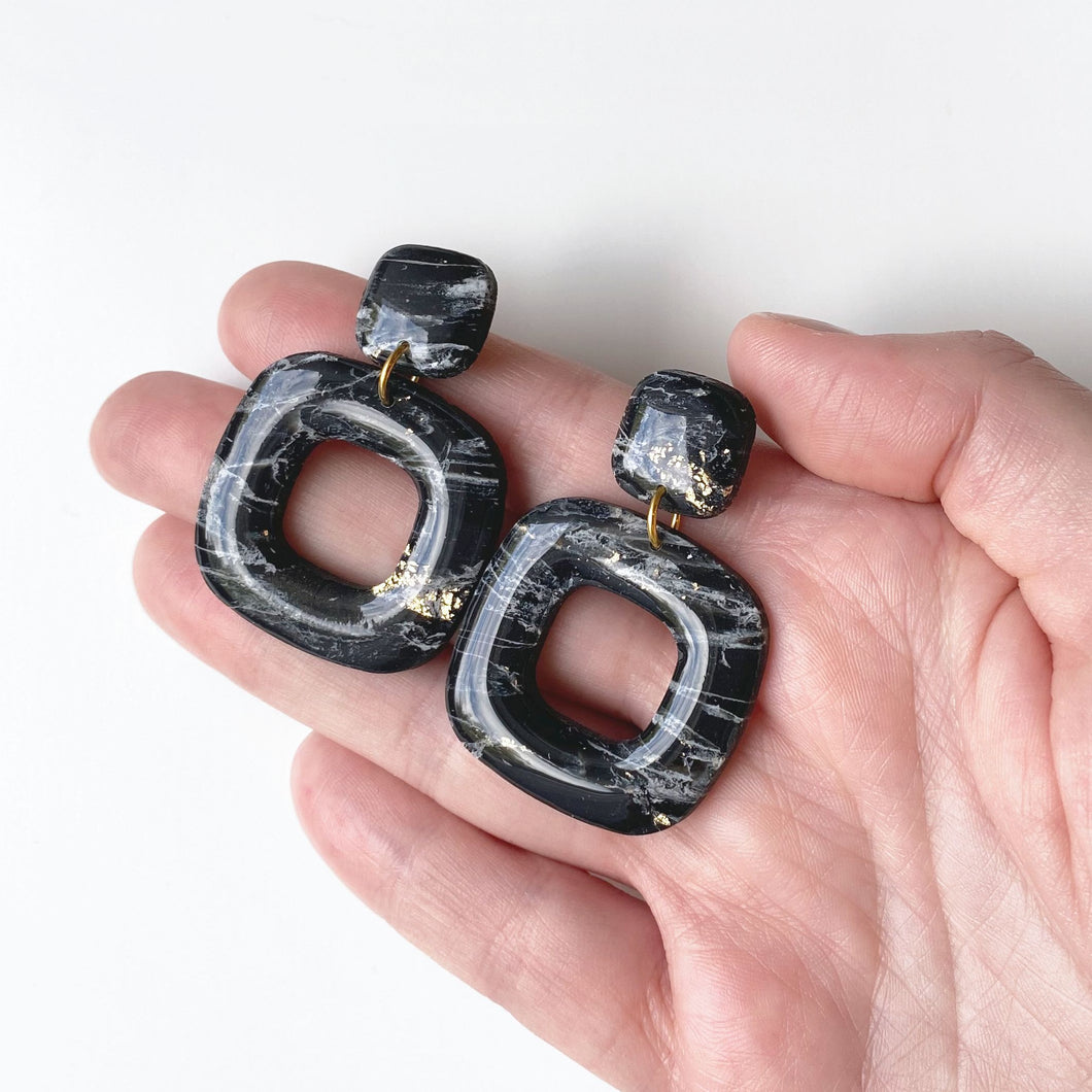 JASPER earrings in black marble