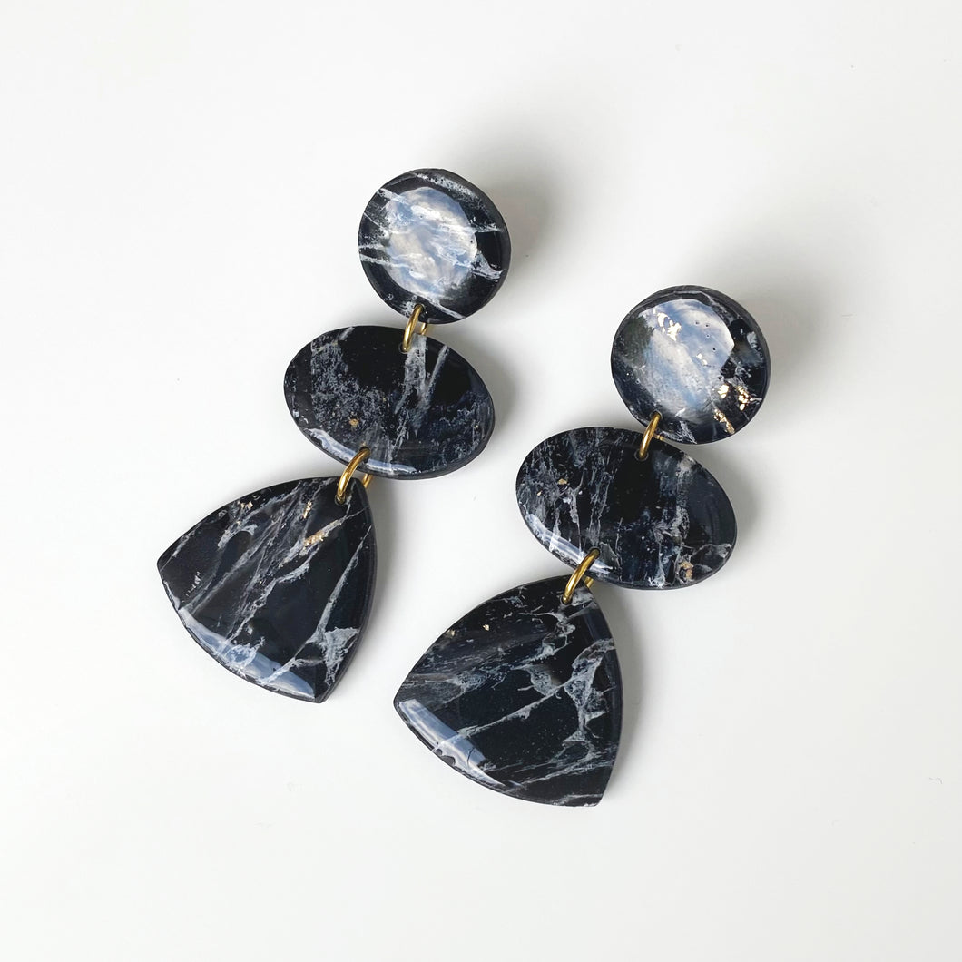 STEVIE earrings in black marble
