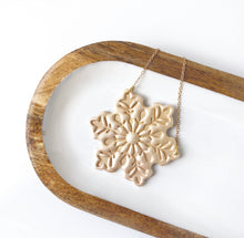 Load image into Gallery viewer, snowflake Christmas ornament in gold metallic
