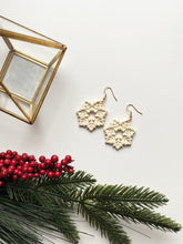 Load image into Gallery viewer, snowflake earrings in beige
