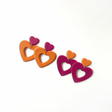 Load image into Gallery viewer, AVERY earrings in fuchsia/orange
