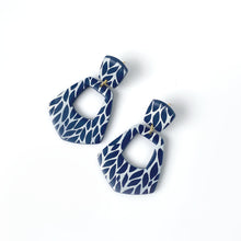 Load image into Gallery viewer, CLAUDIA earrings in navy leaf
