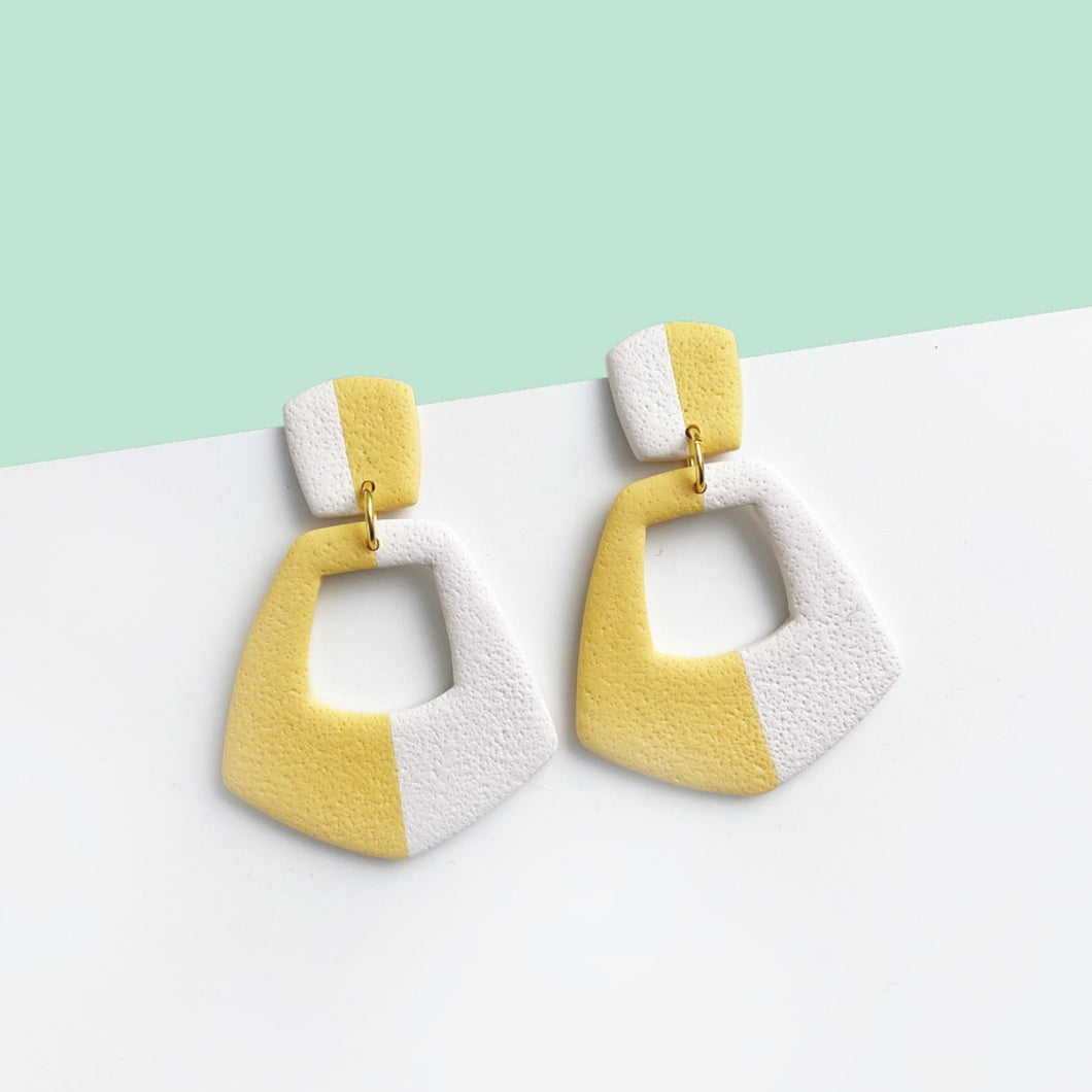 CLAUDIA earrings in yellow colour block