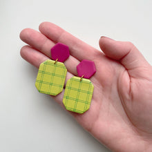 Load image into Gallery viewer, SADIE earrings in chartreuse plaid

