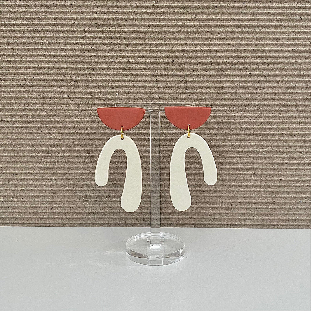 GEORGIA earrings in terracotta/beige