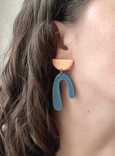 Load image into Gallery viewer, GEORGIA earrings in peach/teal
